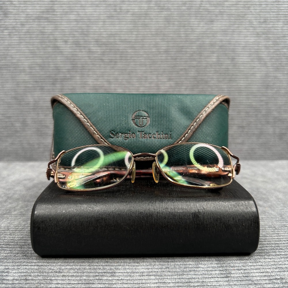Safilo Emozioni EM4353 Brown Tortoise Crystal Detail Y2K Eyeglass Frames Italy